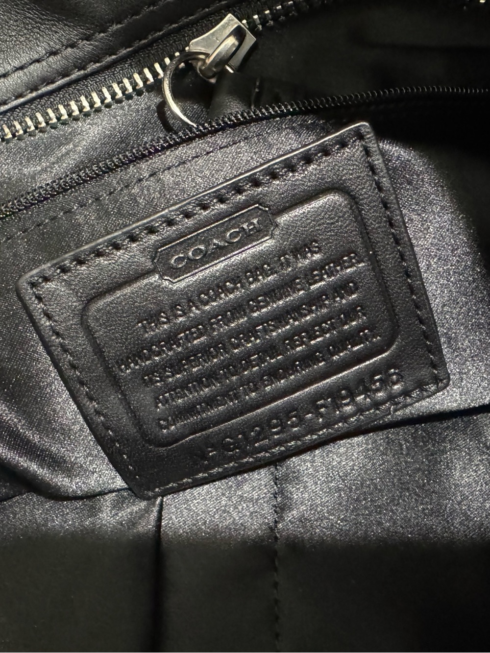 Coach black leather tote F19456 Silver hardware NWT - Picture 8 of 13